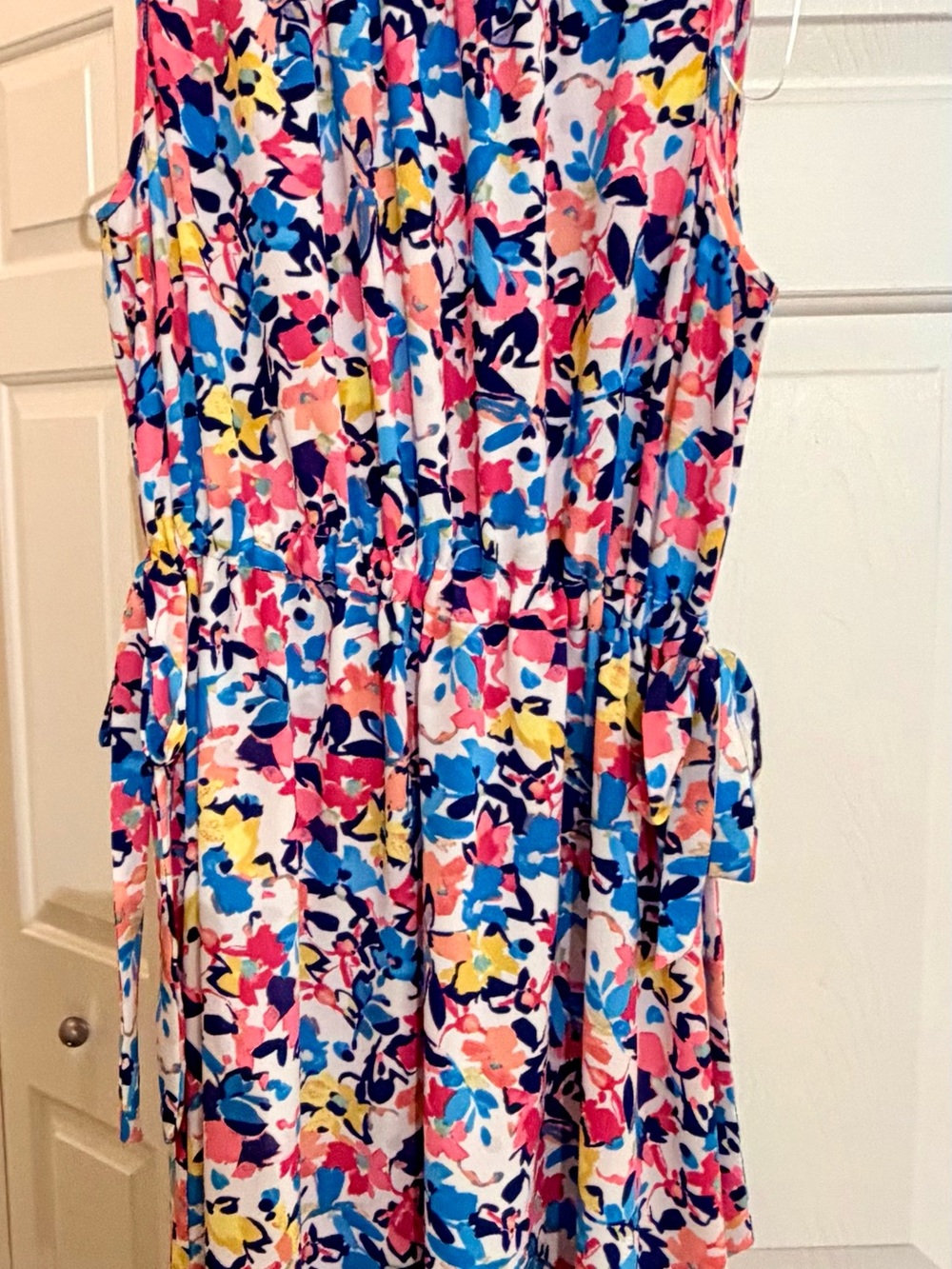 Juicy Couture Pink Blue Floral Sleeveless Dress XXL